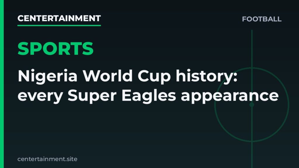 Centertainment football graphic with the headline: Nigeria World Cup history: every Super Eagles appearance