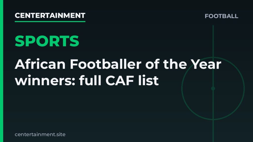 Centertainment football graphic with the headline: African Footballer of the Year winners: full CAF list