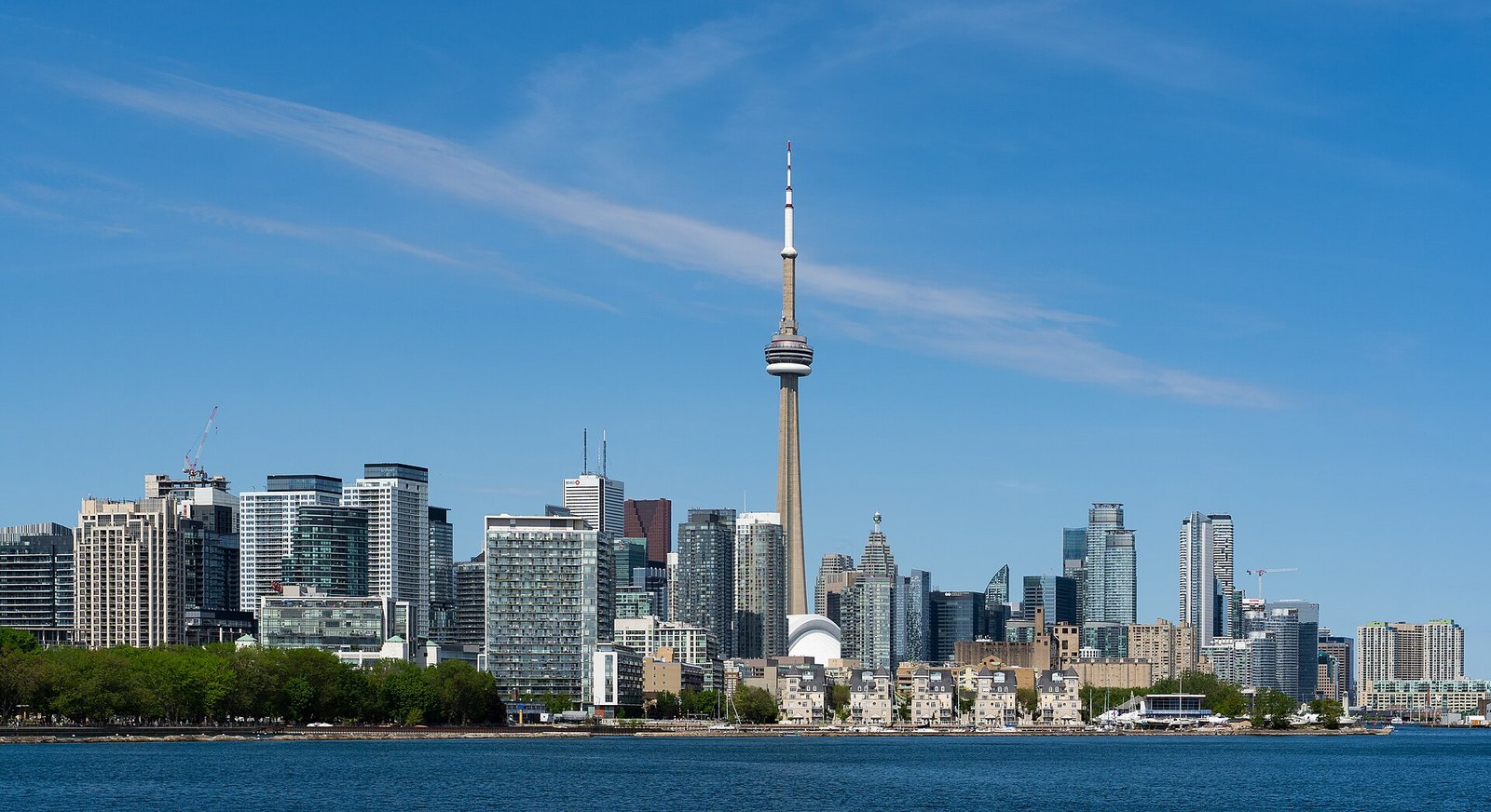 Toronto skyline with the CN Tower seen across the water