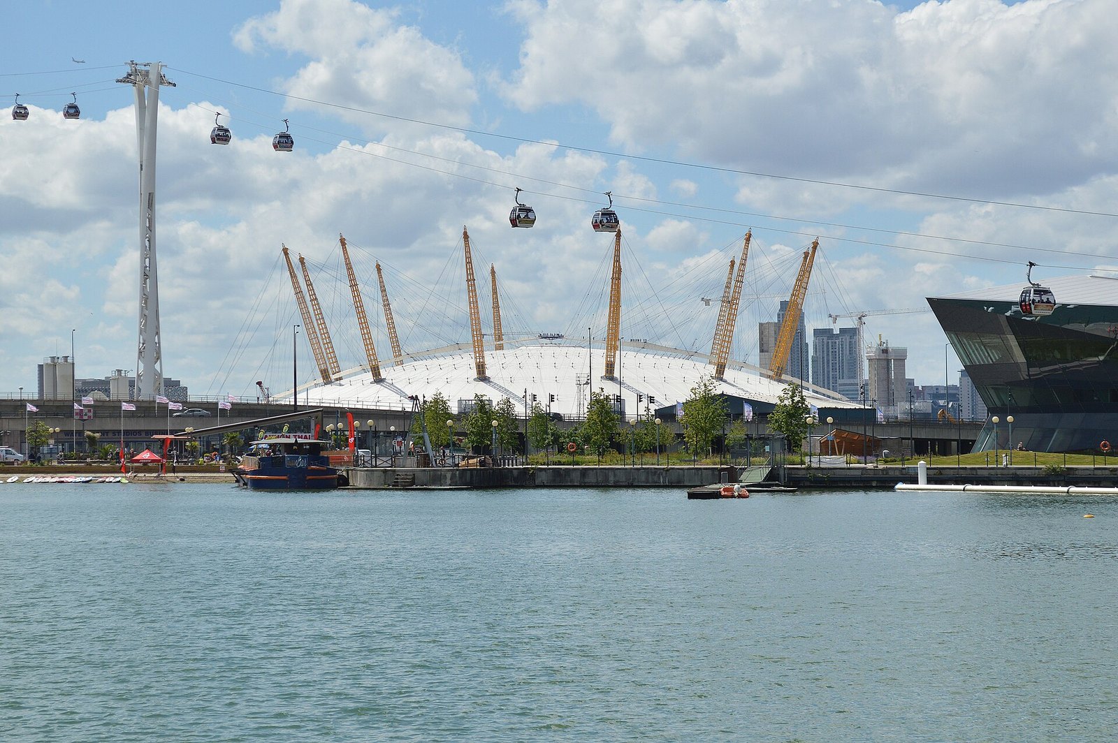 The O2 arena in Greenwich, London, seen across the River Thames