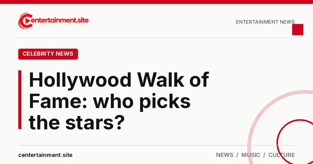 Share card reading "Hollywood Walk of Fame: who picks the stars?" in the Celebrity News section of centertainment.site
