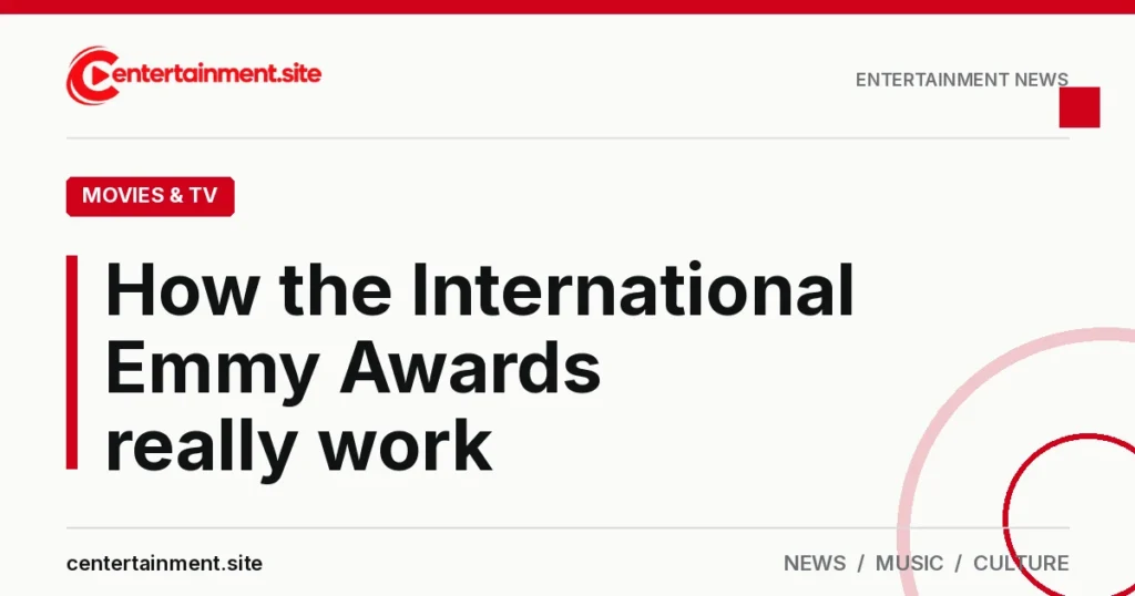 Share card reading "How the International Emmy Awards really work" in the Movies & TV section of centertainment.site